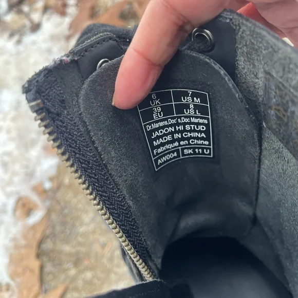 RARE Dr. Martens Combat Boots Platform Jadon hi Stud 10 eyelet Size 8 Buckle - Picture 5 of 15